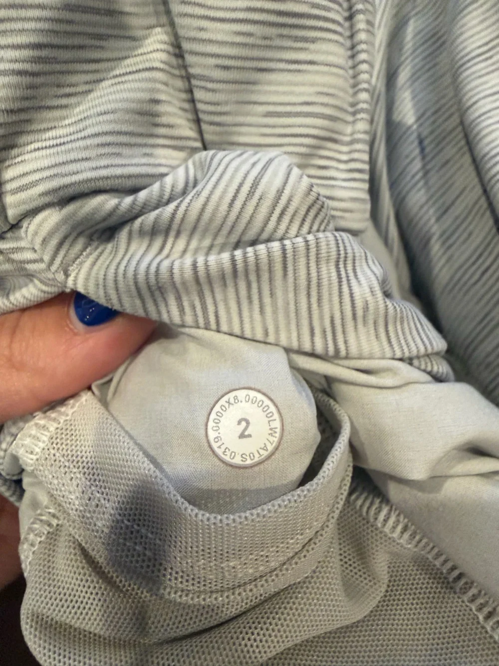 lululemon athletica Light Gray Striped Athletic Shorts